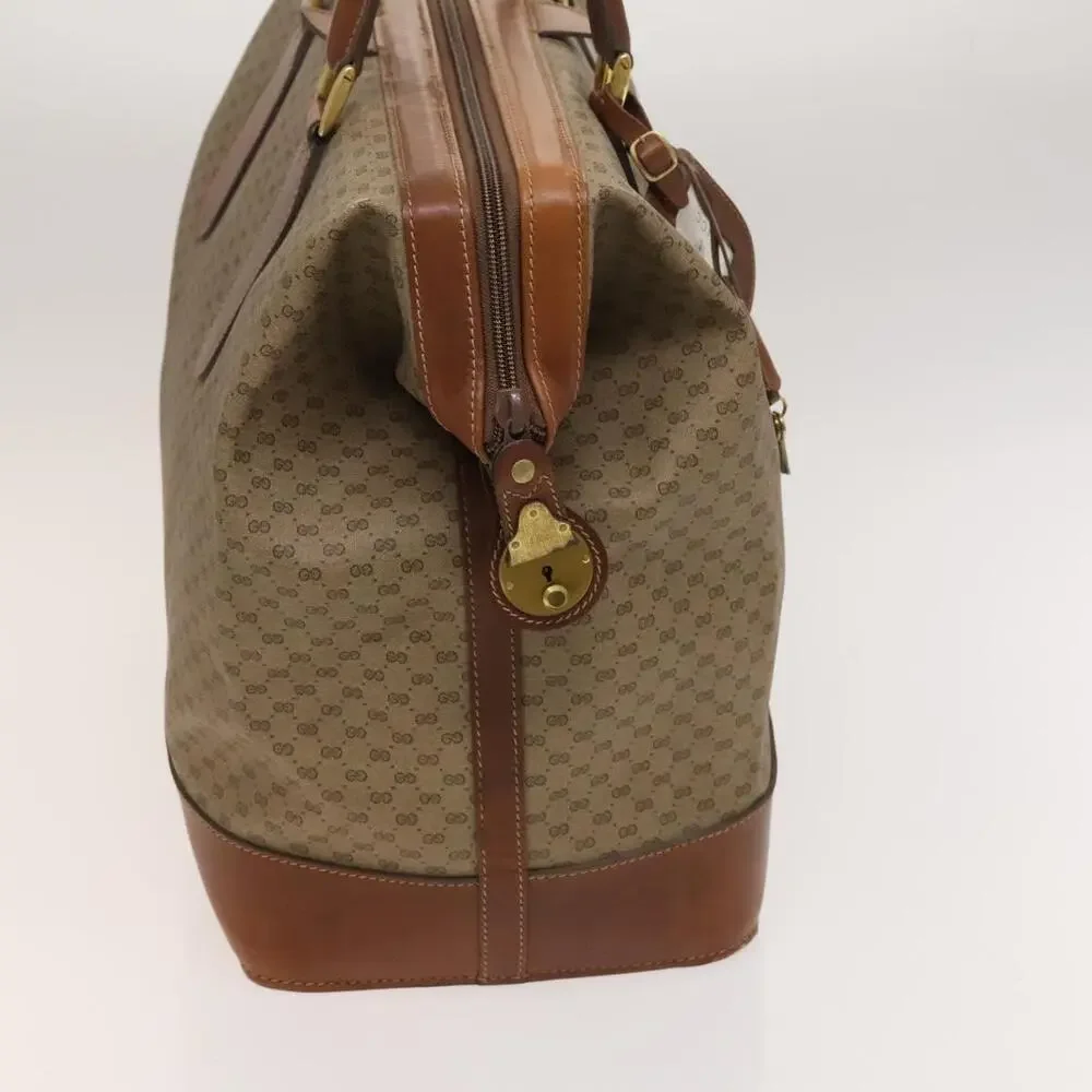 GUCCI Micro GG Supreme Boston Bag Pvc Beige Gold 012 024 0467 45